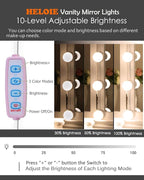 22.6ft Led Vanity Mirror Lights with 14 Dimmable Light Bulbs Makeup Vanity Lights for Big Long Mirror