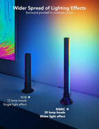 Govee RGBIC Light Bars, 15 Inches WiFi TV Backlight Suitable for 45-70 inch TVs, Smart Light Bars with Multiple Placement Options, Work with Alexa and Google Assistant, Black