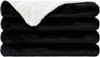 NANPIPER Sherpa Blanket King Fleece Bed Blankets Soft and Warm Fuzzy Microfiber,Black 90"x108"