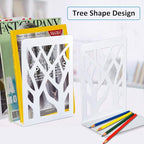 Book Ends, Bookends, Bookends for Shelves, Bookend, Book Ends for Heavy Books, White Metal Book Shelf Holder Home Decorative, Book Stoppers for Shelves, Bookend Supports 6 Pair