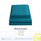 California King Sheet Sets - Breathable Luxury Sheets with Full Elastic & Secure Corner Straps Built In - 1800 Supreme Collection Cal King Deep Pocket Bedding Set, Sheet Set, California King, Teal