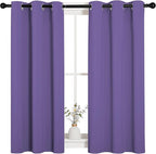 NICETOWN Bedroom Curtain Panels Blackout Draperies, Thermal Insulated Solid Grommet Blackout Curtains/Drapes (Lilac Purple, 1 Pair, 34 by 45-inch)