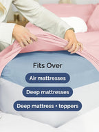Extra Deep Split King Sheet Set - 7 Piece Breathable and Cooling Sheets - Hotel Luxury Bed Sheets Set - Easy Fit - Soft, Wrinkle Free and Comfy Sheets Set - Baby Pink Sheet Set with Extra Deep Pockets