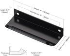 Ravinte Hardware 12 Pack Black Cabinet Handles, 4 Inch (102mm) Finger Edge Pulls, 3 Inch Hole Center, Finger Pulls for Cabinets