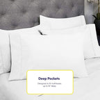 Sweet Home Collection 6 Piece 1500 Supreme Collection Brushed Microfiber Deep Pocket Bed Sheet Set-2 Extra Pillow Cases, Great Value, Rv Short Queen, White