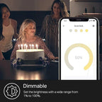 Kasa Smart Light Bulb KL110, LED Wi-Fi smart bulb works with Alexa and Google Home, A19 Dimmable, 2.4Ghz, No Hub Required, 800LM Soft White (2700K), 9W (60W Equivalent)