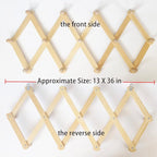 AMAPON Accordion Style Expandable Wall Wooden Coat Rack 13 Hooks (Pegs) Hang Hats Jackets Coffee Mug Purses Necklaces Towels Cap Leash Scarves Data Line Kitchenware (2 Pack)