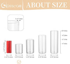 Glasseam Hurricane Glass Candle Holder Set of 6, Cylinder Clear Candle Holders for Pillar Candles, Modern Cylinder Vases for Floating Candles, Vases for Centerpiece Wedding Table Decorations, 4inch