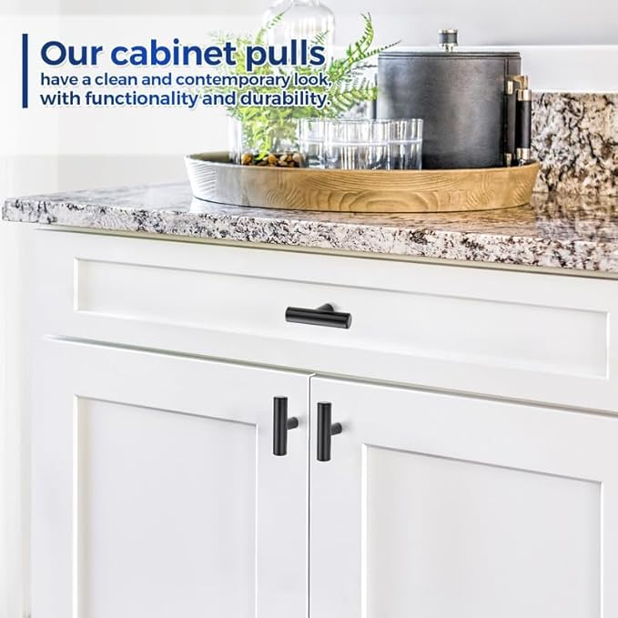 JOY DECOR 15 Pack Cabinet Knobs, Black Cabinet Handles, 2in Kitchen Cabient Knobs, Single Hole Drawer Knobs for Dresser Drawers