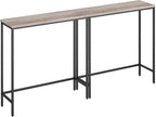 HOOBRO 2 Pack Narrow Sofa Console Table, 29.5" Small Entryway Table, Thin Display Shelf, for Hallway, Bedroom, Living Room, Foyer, Greige and Black BG75XGP201