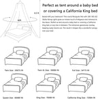 Mosquito Net Bed Canopy for Girls,King Canopy Bed Curtains Full Queen Size from Ceiling,Dome Mosquito Netting Bed Tent Twin Girls Princess Canopy Bed White Decor for Baby Crib,Kid Bed and Adult Beds