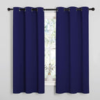 NICETOWN Navy Blue Blackout Curtains 48 inches Length for Laundry Room, 2 Panels, 42" Wide, Thermal Insulated Decoration Drapes for Short Window