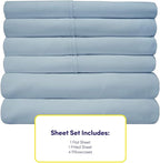 King Size Bed Sheets - 6 Piece 1500 Supreme Collection Fine Brushed Microfiber Deep Pocket King Sheet Set Bedding - 2 Extra Pillow Cases, Great Value, King, Misty Blue