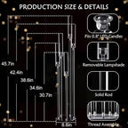 8pcs 5 Arm Floor Candelabra,Acrylic Floor Candle Holder for Wedding Centerpiece Tall Clear Candle Holders for Ceremony Birthday Party Home Decoration Fit 0.8 LED Candles