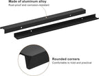 uxcell Cabinet Finger Edge Pull, 3pcs 400mm / 15.75" Aluminum Alloy Back Mount Hidden Cabinet Pulls Concealed Handle for Home Kitchen Drawer Cabinet, Black