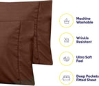 Full Size Bed Sheets - 6 Piece 1500 Supreme Collection Fine Brushed Microfiber Deep Pocket Full Sheet Set Bedding - 2 Extra Pillow Cases, Great Value, Full, Dobby Coffee
