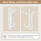 pickpiff Wall Hooks for Coat and Towel: 13LB Adhesive Door Hanger Stick on, White 4 Pack