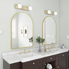 BEAUTYPEAK 24"x36" Arch Bathroom Mirror, Wall Mounted Vanity Metal Frame Mirror for Bedroom, Entryway, Living Room, Gold