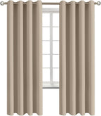 BGment Blackout Curtains - Grommet Thermal Insulated Room Darkening Bedroom and Living Room Curtains, Set of 2 Panels (52 x 72 Inch, Sand)
