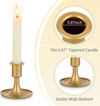 Candlestick Holders Taper Candle Holders, Romadedi Gold Candle Stick Candle Holder for Table Centerpiece, Wedding Reception, Festive Christmas Mantel Decoration or Home Decor, Set of 24