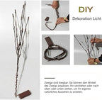 DK177 2 Pack Led Branch Light Battery Operated Lighted Branch Vase Filler Willow Tree Artificial Little Twig Power Brown 30 Inch 20 LED for Indoor Romantic, Multicolor Light