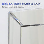 Pregaspor Mirror on Mirror Wall Mirror for Bathroom, 22" x 32" Rectangular Frameless Bathroom Vanity Mirrors for Wall, Polished Beveled Edge Decorative Mirrors for Living Room, Washroom and Bedroom