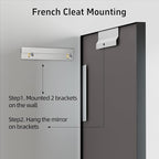 Black Vanity Wall Mirror, 22x 30 Inch Rectangular Bathroom Mirrors for Over Sink, Aluminum Metal Framed Mirror, Tempered Glass, Anti-Rust, Wall Farmhouse Mirrors (Horizontal/Vertical)