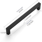 Ravinte 30 Pack 7-1/2 Inch Kitchen Square Cabinet Handles Matte Black Cabinet Pulls Black Drawer Pulls Kitchen Cabinet Hardware Kitchen Handles for Cabinets Cupboard Handles Drawer Handles