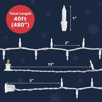 PREXTEX 200 Count Clear Christmas Lights - 40 ft Warm White Xmas Lights String Bulbs with White Wire for Indoor and Outdoor Holiday Decor, Trees and More