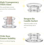 Glasseam Taper Candle Holders Bulk: 10pcs Glass Candle Sticks Holder Decor Clear Short Small Candlestick Holders Modern for Table Centerpiece Wedding Christmas Dinner Party