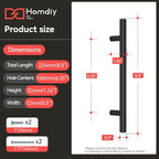 homdiy Black Cabinet Handles 10Pack 6-1/4inch Hole Center Kitchen Drawer Pulls and Knobs Stainless Steel Cabinet Hardware for Bathroom, Cupboard