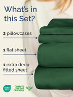 Extra Deep Twin XL Sheet Set - 4 Piece Breathable & Cooling Sheets - Hotel Luxury Bed Sheets Set - Easy Fit - Soft, Wrinkle Free & Comfy Sheets Set - Emerald Green Sheet Set with Extra Deep Pockets