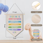Everyone Is Welcome Here Sign Boho Classroom Decor Rainbow Decorations Canvas Hanging Pennant Flag Banner Wall Sign Decor for Playroom Bedroom