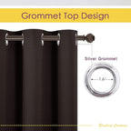 NICETOWN Blackout Curtain Panels for Bedroom Window, Triple Weave Microfiber Energy Saving Thermal Insulated Solid Grommet Blackout Draperies and Drapes (1 Pair, 34 inches by 63 Inch, Toffee Brown)
