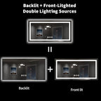 LOAAO 55X30 LED Bathroom Mirror with Lights, Anti-Fog, Dimmable, Backlit + Front Lit, Lighted Bathroom Vanity Mirror for Wall, Shatter-Proof, Memory Function, ETL Listed
