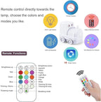 Kids Night Light, USB Rechargeable, 9 Color-Changing, Eye-Caring, Remote & Touch Control, Adjustable Brightness, Girl & Boy Gift - Train