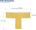 JOY DECOR 6 Pack Cabinet Knobs, Gold Cabinet Handles, 2 Inch Kitchen Knobs, Single Hole Drawer Hardware for Dresser Drawers