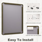 40x30 Bronze Framed Bathroom Mirror, Brushed Bronze Metal Vanity Mirror, Bronze Rectangle Mirror for Wall, Rounded Corner, Tempered Glass, Anti-Rust, Shatterproof (Horizontal/Vertical)