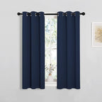 NICETOWN Blackout Draperies Curtains, All Season Thermal Insulated Solid Grommet Top Blackout Curtains/Drapes for Kid's Room (Navy, 1 Pair, 29 x 45 Inch)