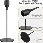 Black Taper Candle Holders Set of 6, Metal Candlestick Holders for Table or Mantel Decor Centerpiece, Candle Stick Holder Decor for Wedding, Dinning, Party or Anniversary