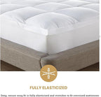 Superior Mattress Topper, Down Alternative, 2 Inch Deep Sized Bed Pillow Top, Comfort Pad, Fluffy Mattress-Topper Protector, Plush Cooling Extra Soft, Hotel Quality, Sleep, All-Season, Queen, White