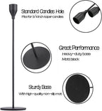 Matte Black Taper Candle Holder Set of 6, Tall Candlestick Holders, Metal Vintage Candle Stickers Long Holder Set, Pillar Decorative Candle Holder Fits 3/4 Inch Candle for Wedding, Dinner, Party