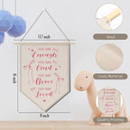 Inspirational Gifts for Women Pink Room Decor for Girls Pink Wall Decor Bedroom Playroom Wall Art Decorations, Boho Twin Sign, Siblings Room Hanging Pennant Flag Banner