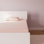 Signature Design by Ashley Twin Size iKidz 7 Inch Firm Gel Memory Foam Mattress with Stretch Knit Cover & Pillow Included, Pink Coral, Fiberglass Free, Mattress in A Box