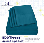 Twin XL Size Bed Sheets - 4 Piece 1500 Supreme Collection Fine Brushed Microfiber Deep Pocket Twin X-Large Sheet Set Bedding - 1 EXTRA PILLOW CASES, GREAT VALUE, Twin XL, Teal