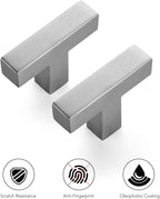 Ravinte 10 Pack 2 inch Length Square Cabinet Pulls Brushed Nickel Stainless Steel Kitchen Drawer Pulls Cupboard Handles Cabinet Handles