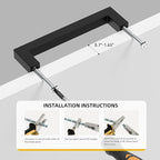 goldenwarm 100 Pack 7-1/2 Inch Black Cabinet Handles Matte Black Drawer Pulls Stainless Steel Cabinets Hardware Square Bar Modern for Kitchen Bathroom Cupboard