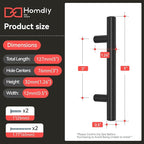 homdiy Black Cabinet Handles 10Pack 3inch Hole Center Kitchen Drawer Pulls and Knobs Stainless Steel Cabinet Hardware for Bathroom, Cupboard