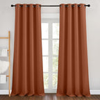 NICETOWN Burnt Orange Room Darkening Curtains for Living Room, Grommet Thermal Curtains Light & Sound Reducing Window Treatments for Bedroom/Home Family, W46 x L102