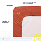 Twin Sheets - Breathable Luxury Sheets with Full Elastic & Secure Corner Straps Built In - 1800 Supreme Collection Extra Soft Deep Pocket Bedding Set, Sheet Set, Twin, Rust